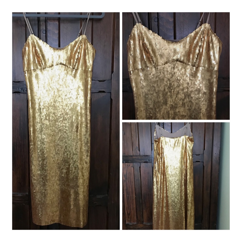 DKNY Golden Slip Dress
